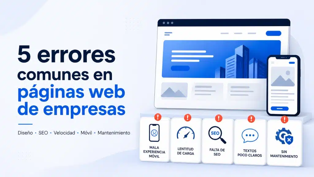 5 errores comunes en páginas web de empresas 5 errores comunes en páginas web de empresas