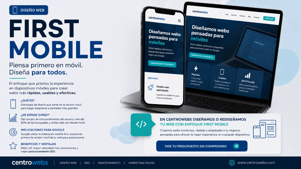 Diseño web first mobile: qué es, ventajas y por qué importa para Google Diseño web first mobile: qué es, ventajas y por qué importa para Google