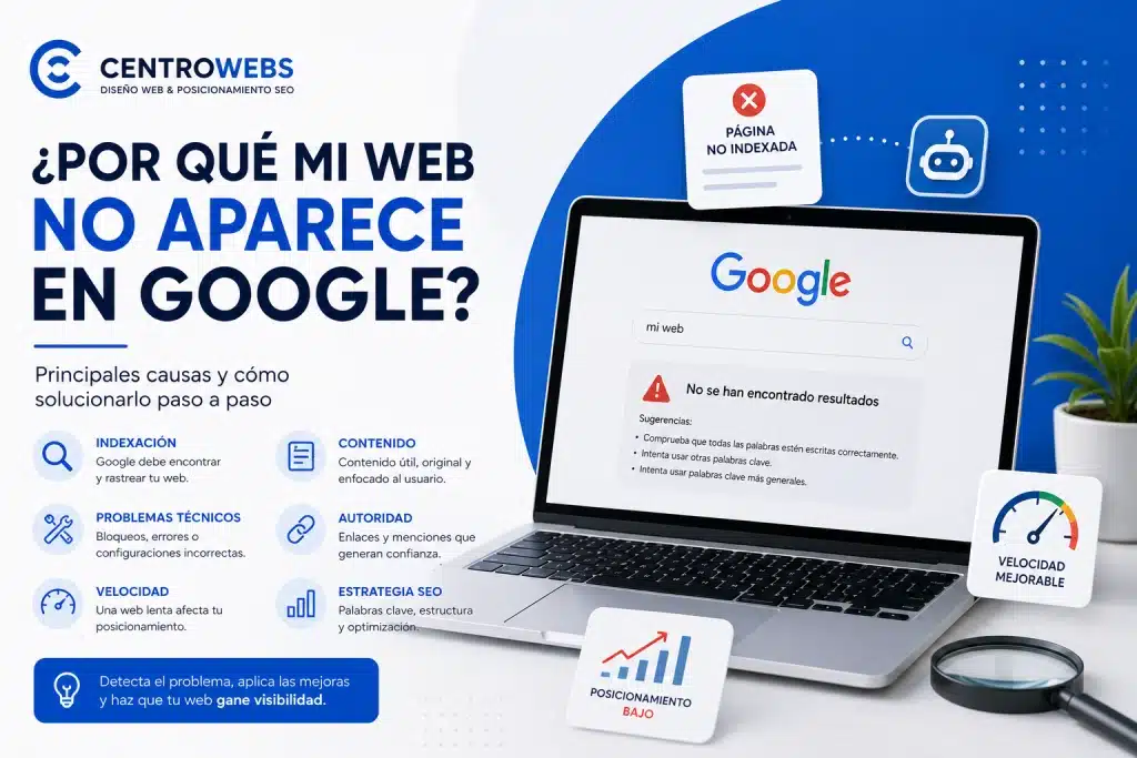Por qué mi web no aparece en Google y cómo solucionarlo Por qué mi web no aparece en Google y cómo solucionarlo